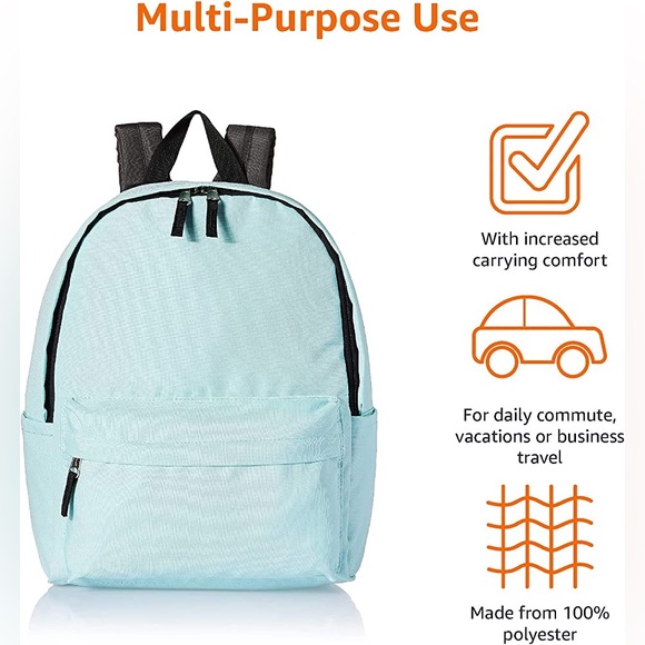 AmazonBasics Classic Backpack - Aqua - Picture 3 of 6